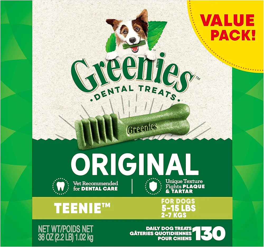 Greenies Original Teenie Dental Care Dog Treats, Sweet Potato & Original, 54 oz
