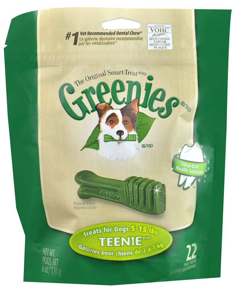 Greenies Teenie Natural Dental Care Dog Treats Blueberry Flavor, 12 oz. Pouch (43 Treats)