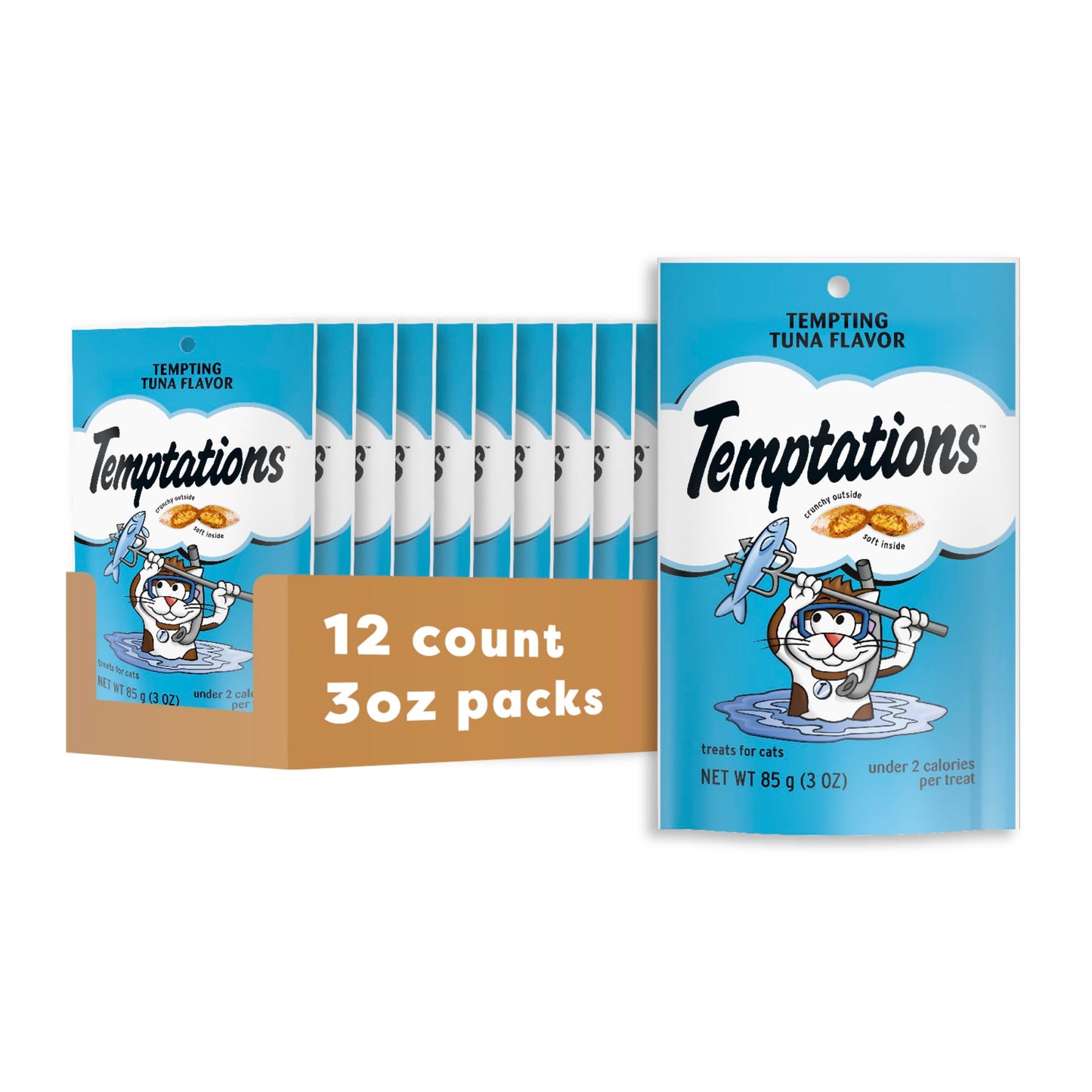 Temptations Classic Crunchy and Soft Cat Treats Tempting Tuna Flavor, 16 oz. Tub