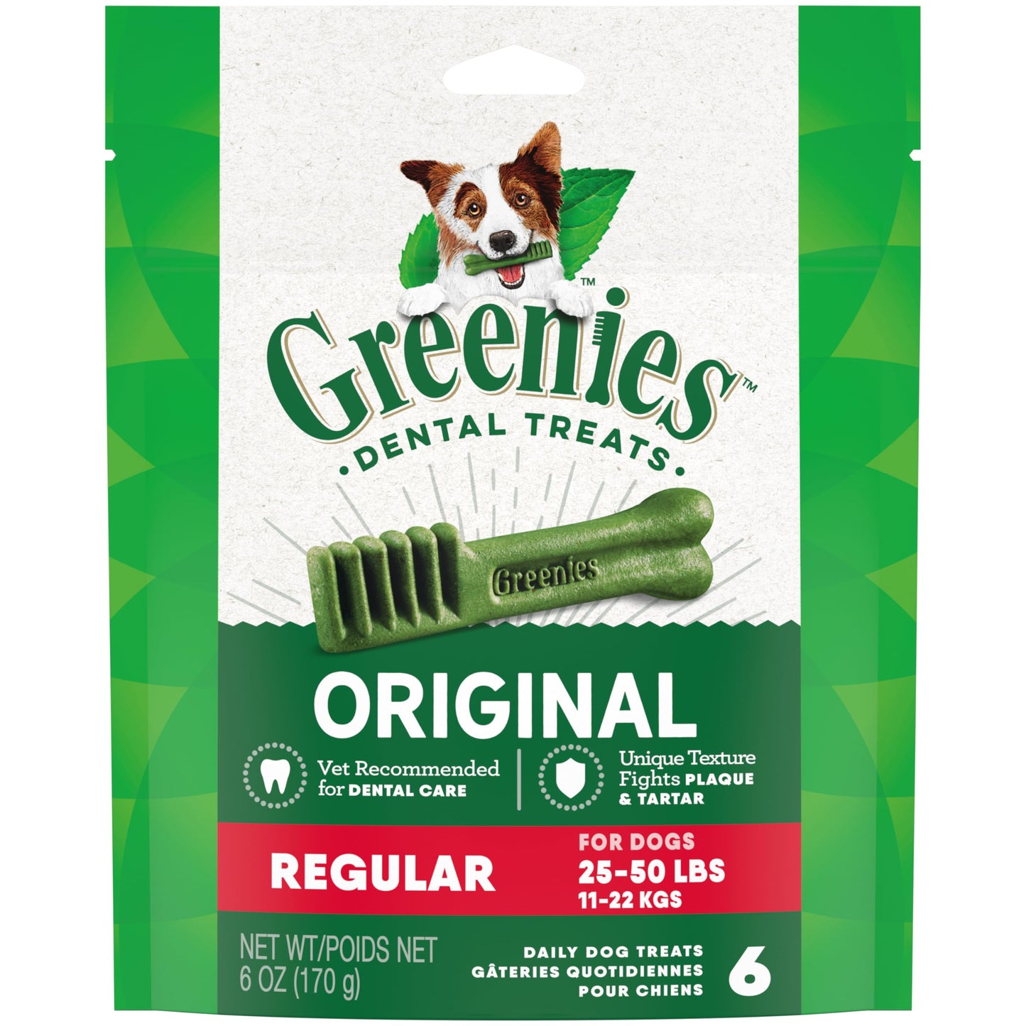 Greenies Original Regular Natural Dental Care Dog Treats, 12 oz. Pouch (12 Treats)