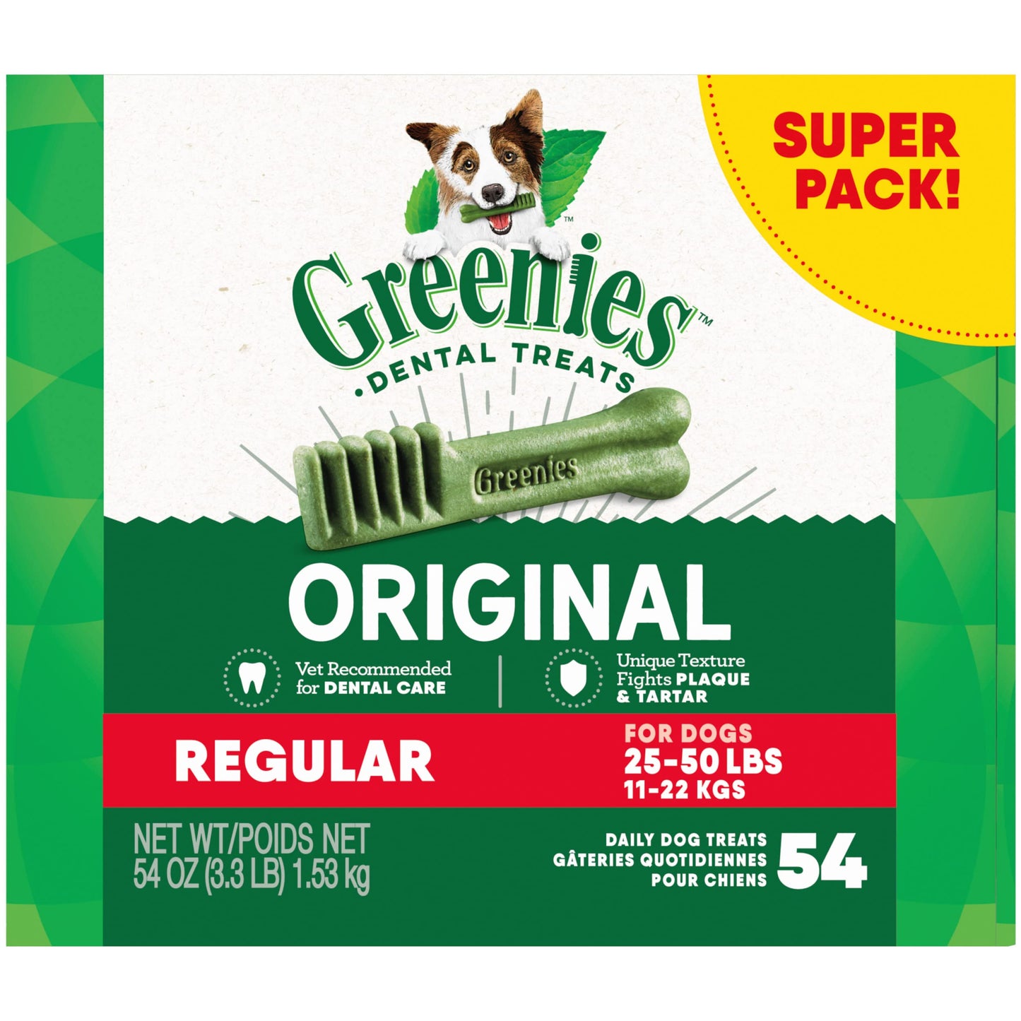 Greenies Original Regular Natural Dental Care Dog Treats, 12 oz. Pouch (12 Treats)