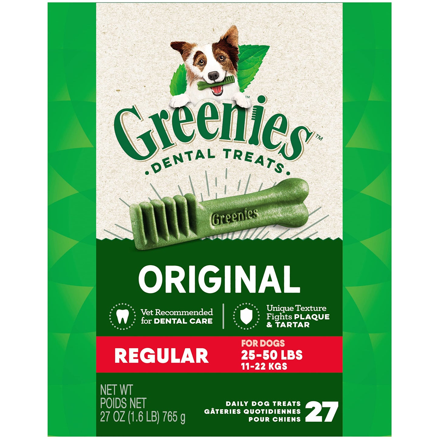 Greenies Original Regular Natural Dental Care Dog Treats, 12 oz. Pouch (12 Treats)