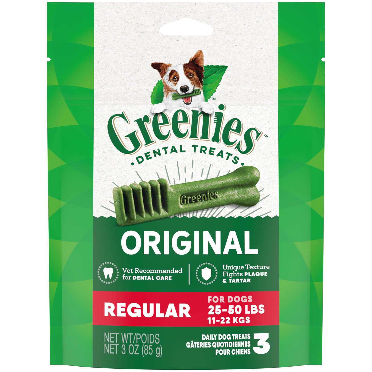 Greenies Original Regular Natural Dental Care Dog Treats, 12 oz. Pouch (12 Treats)