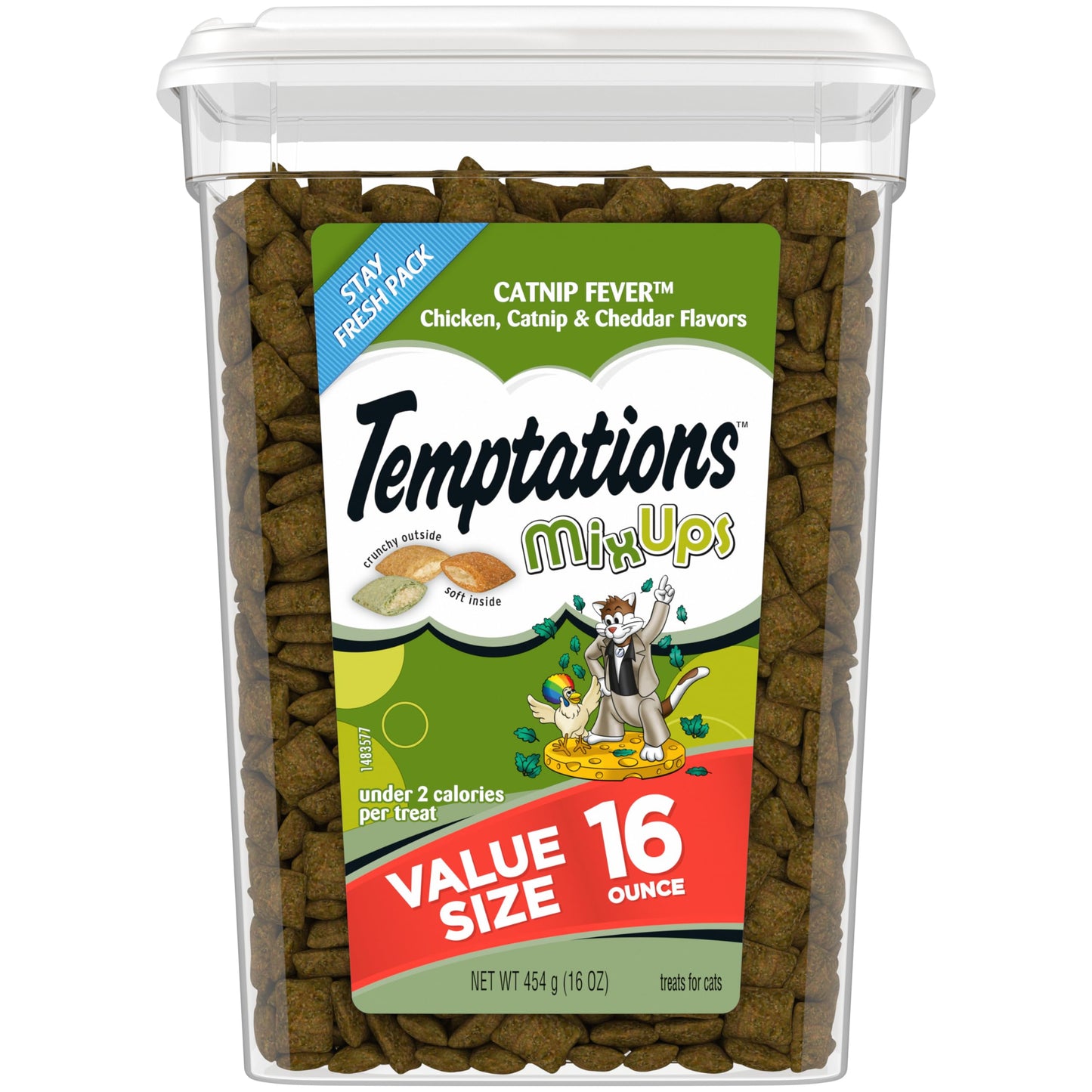 Temptations MixUps Catnip Fever Flavor Crunchy and Soft Cat Treats, 30 oz. Tub