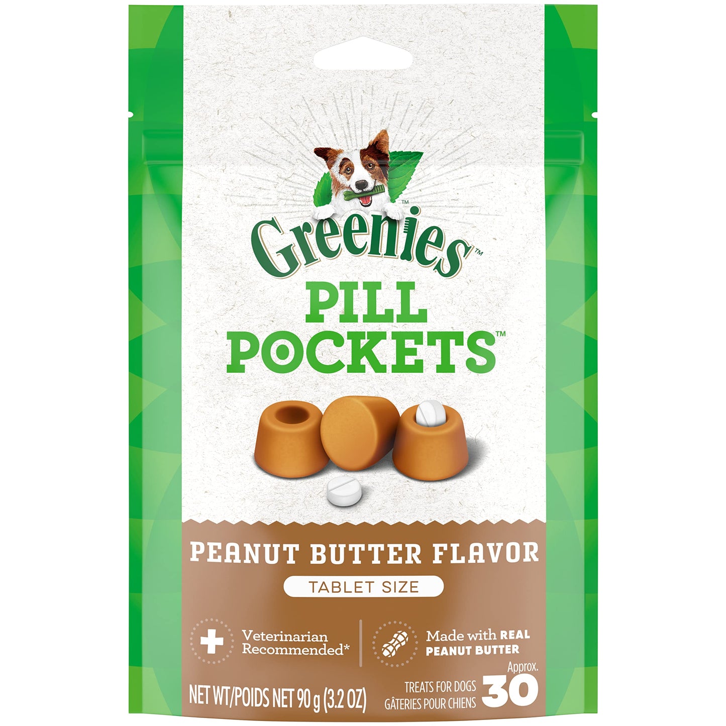 Greenies Pill Pockets Small Size Soft Dog Treats for Tablets, Hickory Smoke Flavor, Made with Natural Ingredients Plus Minerals & Trace Nutrients, 3.2 oz. (30 Count, Pack of 1)