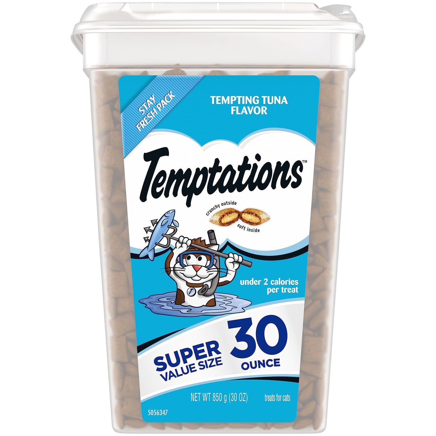 Temptations Classic Crunchy and Soft Cat Treats Tempting Tuna Flavor, 16 oz. Tub
