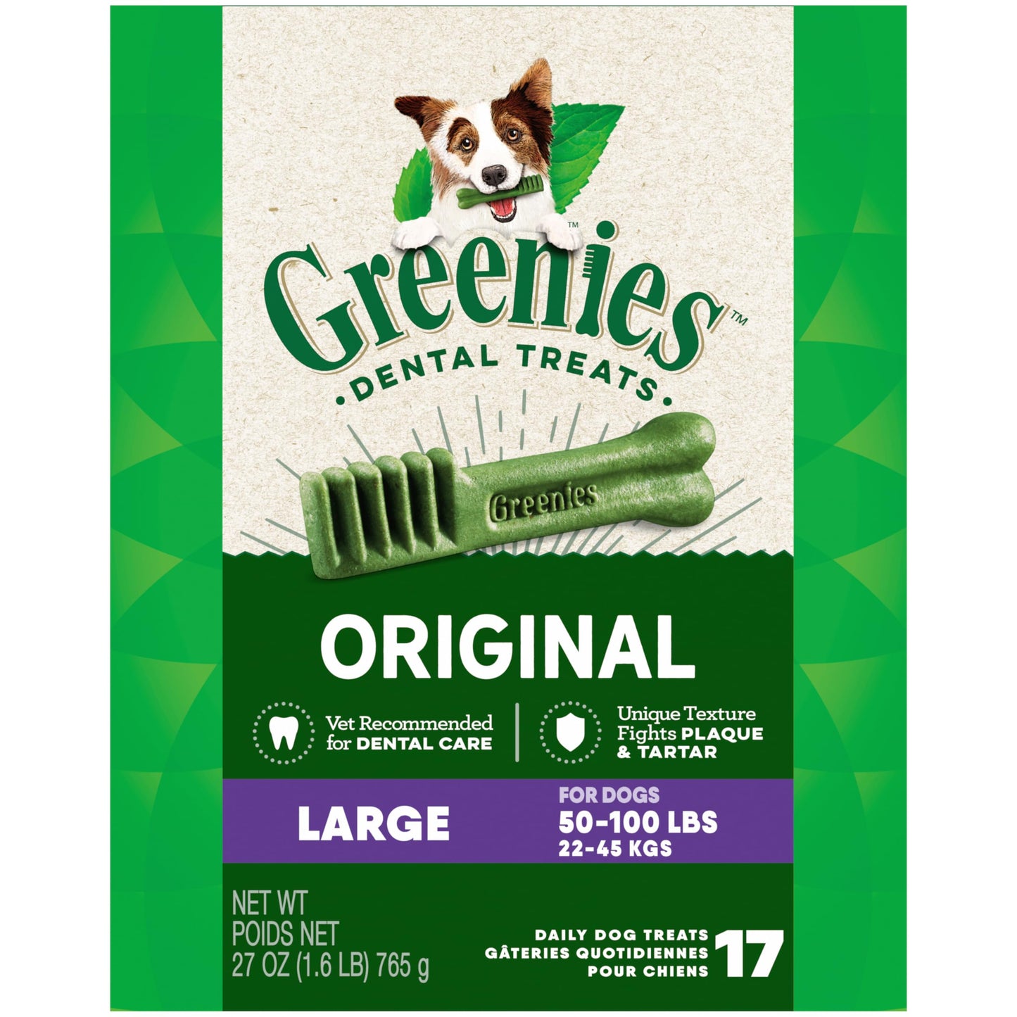 Greenies Original Large Natural Dental Care Dog Treats, 12 oz. Pouch (8 Treats)