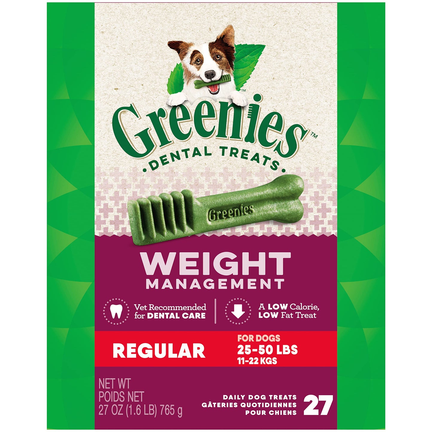 Greenies Teenie Natural Dental Care Dog Treats Blueberry Flavor, 12 oz. Pouch (43 Treats)