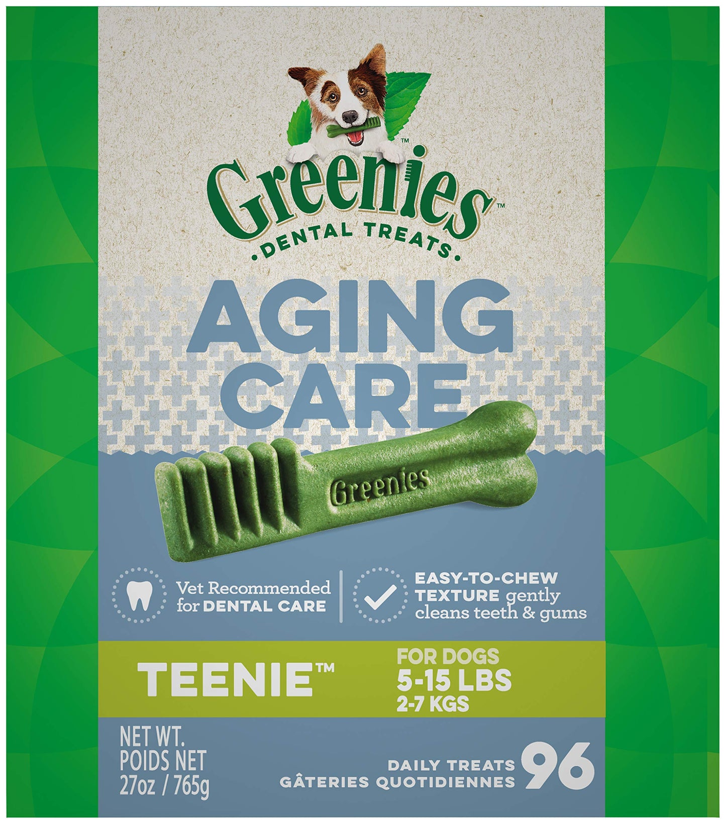 Greenies Teenie Natural Dental Care Dog Treats Blueberry Flavor, 12 oz. Pouch (43 Treats)