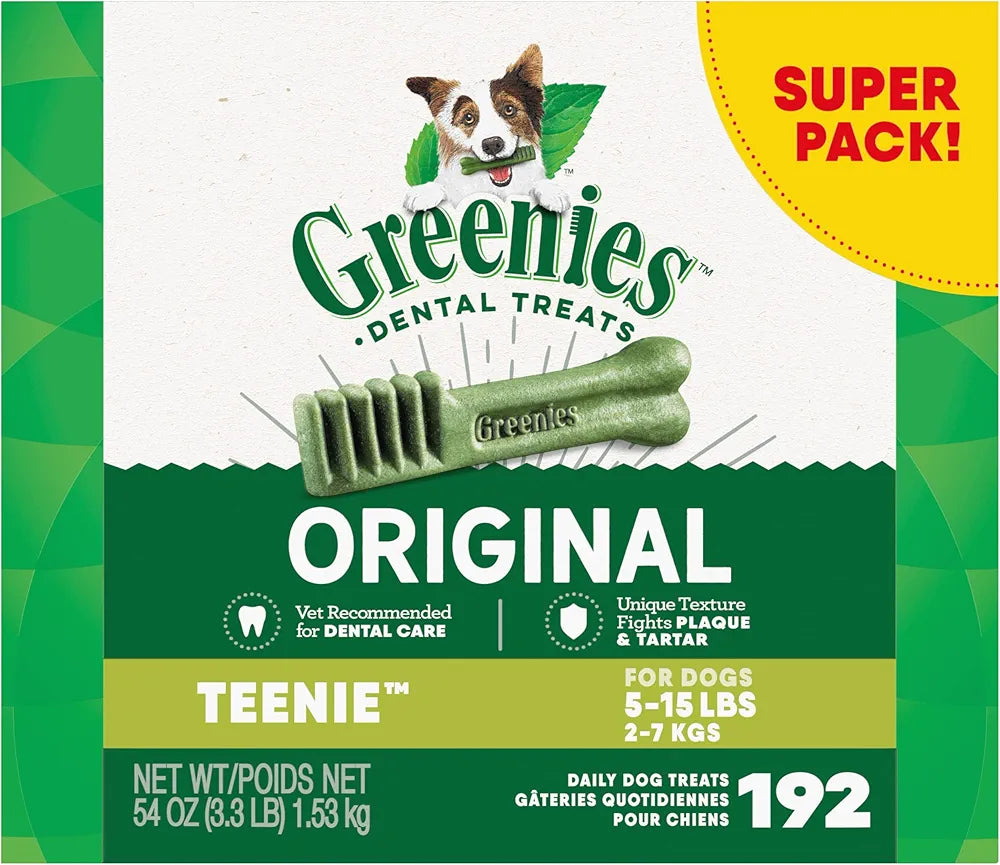 Greenies Original Teenie Dental Care Dog Treats, Sweet Potato & Original, 54 oz