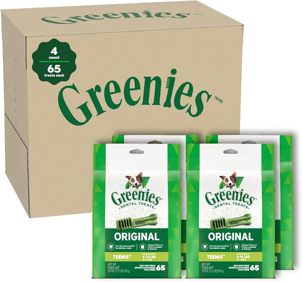 Greenies Original Teenie Dental Care Dog Treats, Sweet Potato & Original, 54 oz