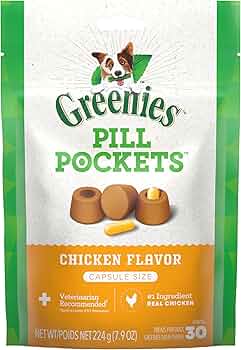 Greenies Pill Pockets Large, Chicken Flavor for Dogs, 7.9/30/60 Count, 15.8 oz