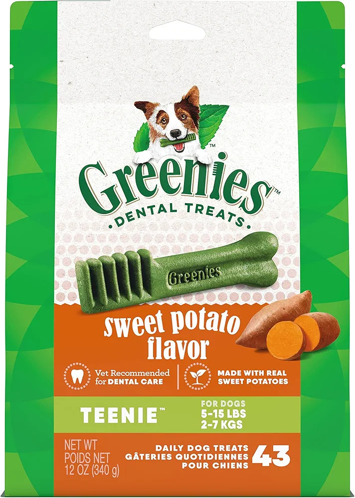 Greenies Original Teenie Dental Care Dog Treats, Sweet Potato & Original, 54 oz
