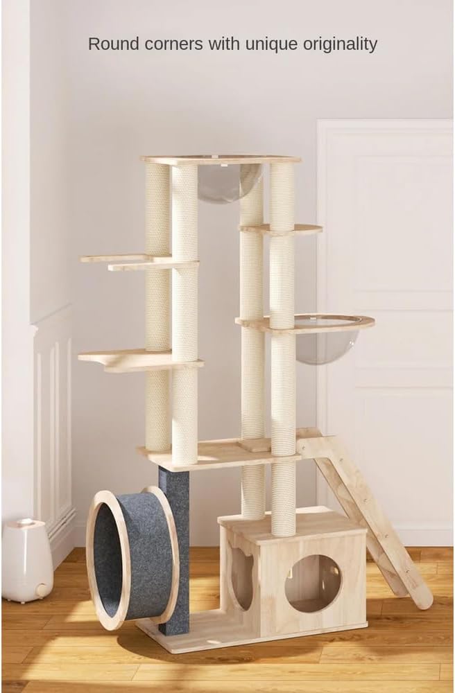 Large Cat Tree Tower Solid Wood (Jute)