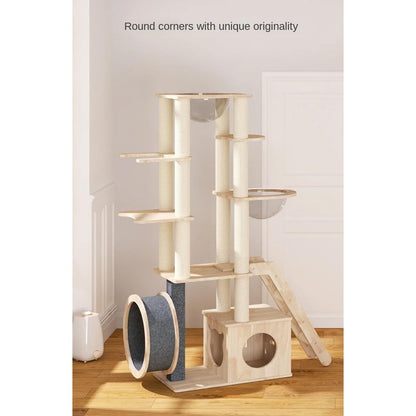 Large Cat Tree Tower Solid Wood (Jute)