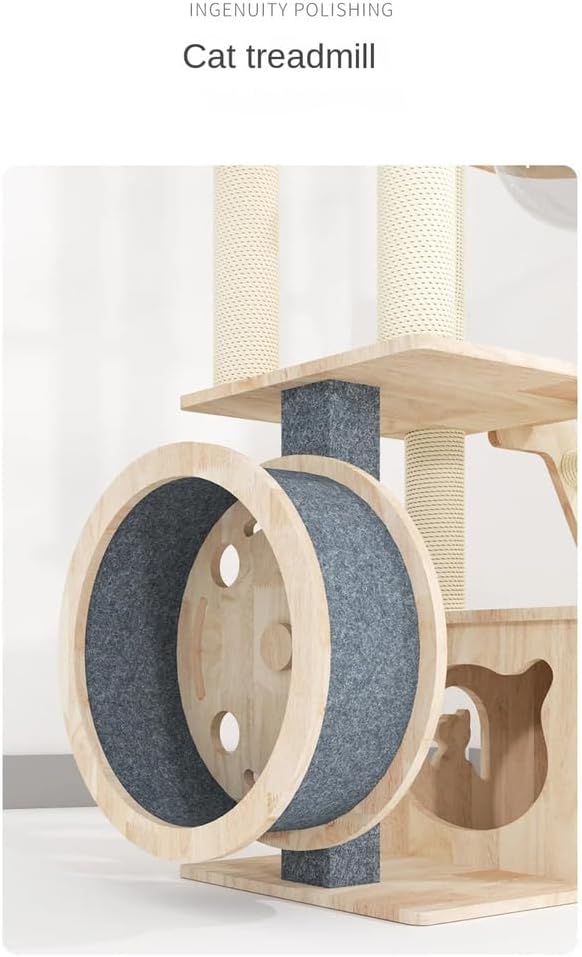 Large Cat Tree Tower Solid Wood (Jute)