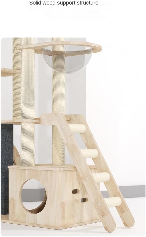 Large Cat Tree Tower Solid Wood (Jute)