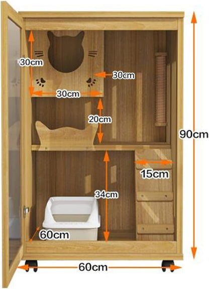 Cat House Cat cage cat Villa Does not take up Space Home Indoor House Cabinet Kitten pet cat Room Cat Villa (Color : Pink)