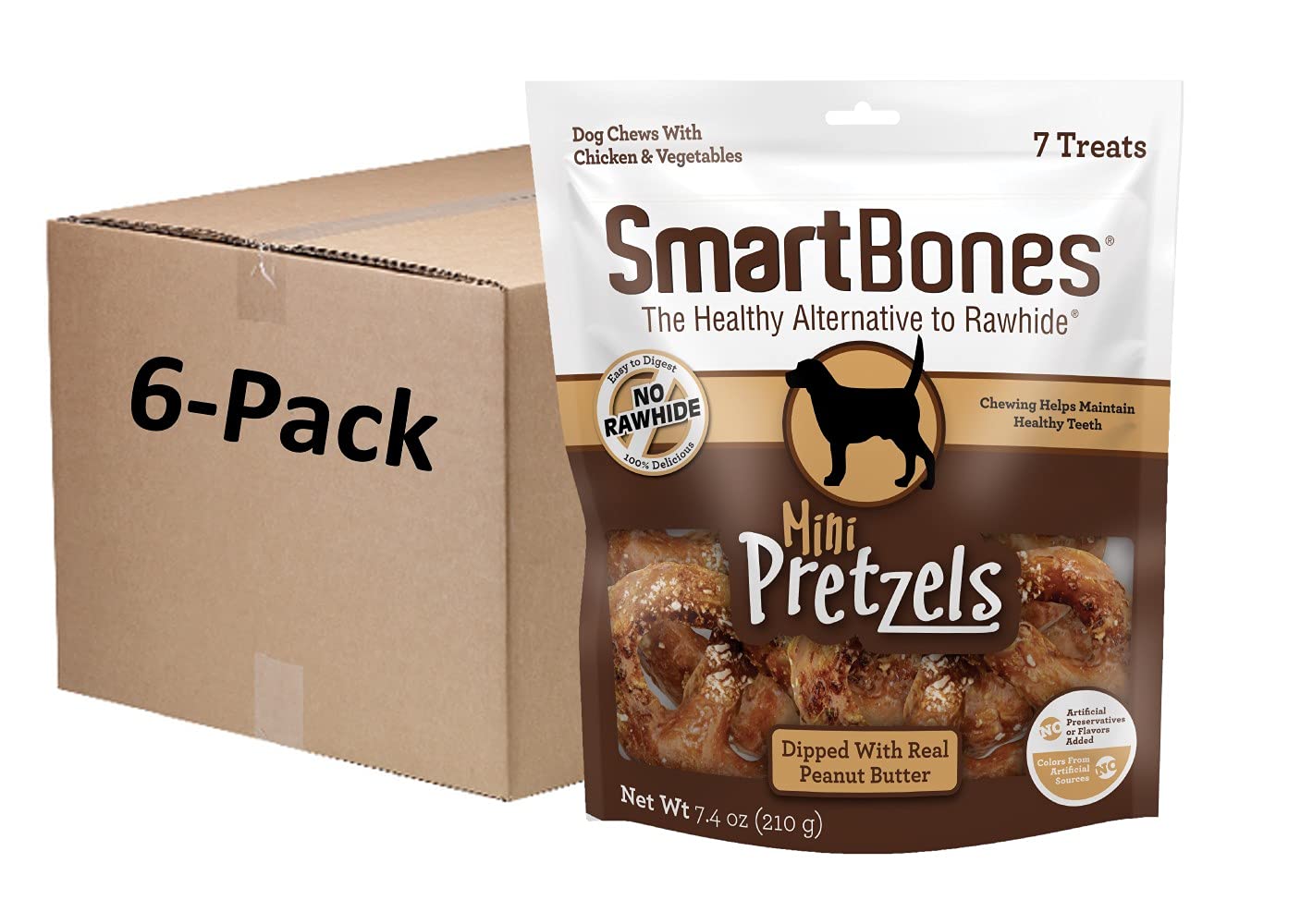 SmartBones No Artificial Colors or Preservatives Pretzel-Style Chews, Treat Your Dog to a Fun Shapped Rawhide-Free Chew 8 Count (Pack of 1)