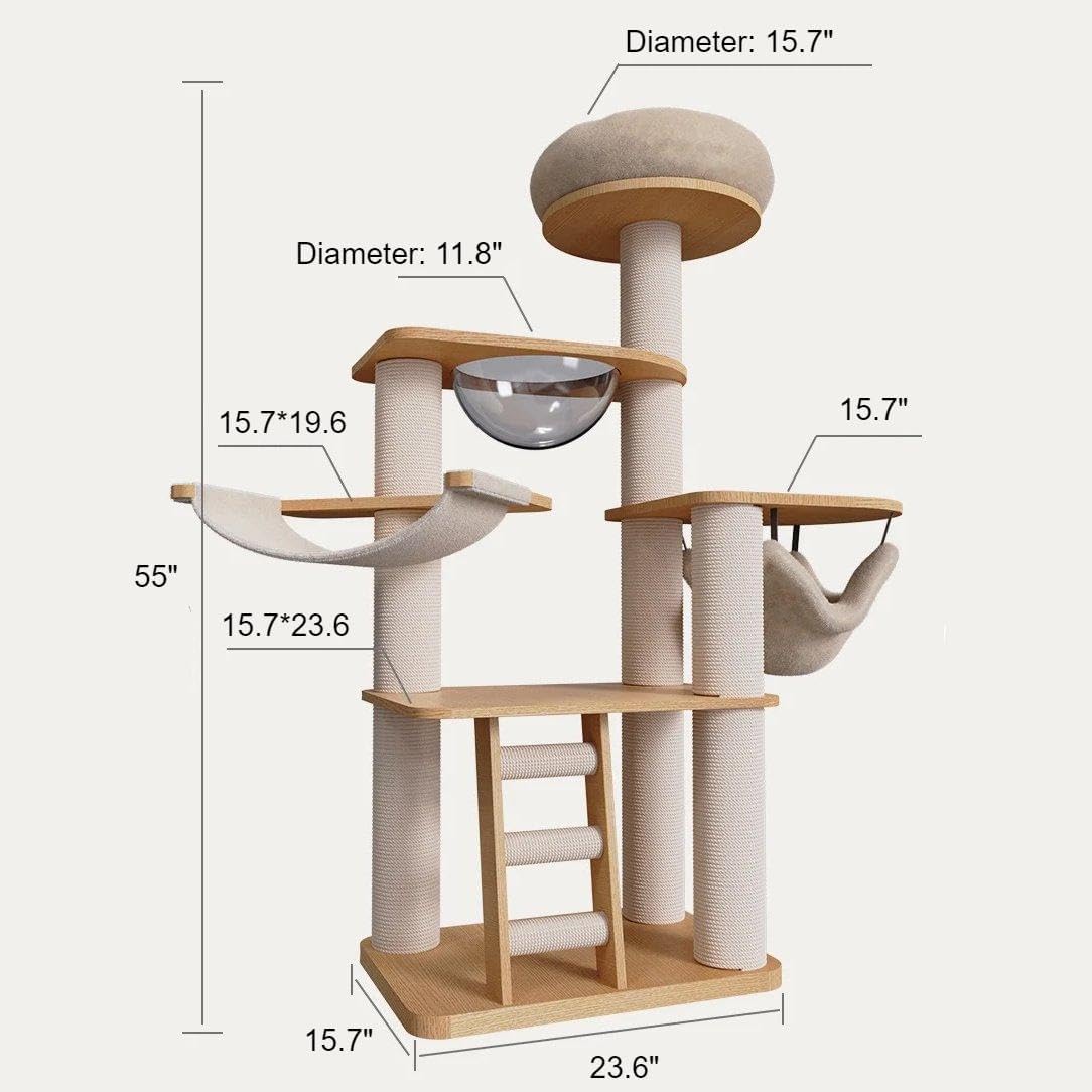 Wooden Cat Tower for Big Cats