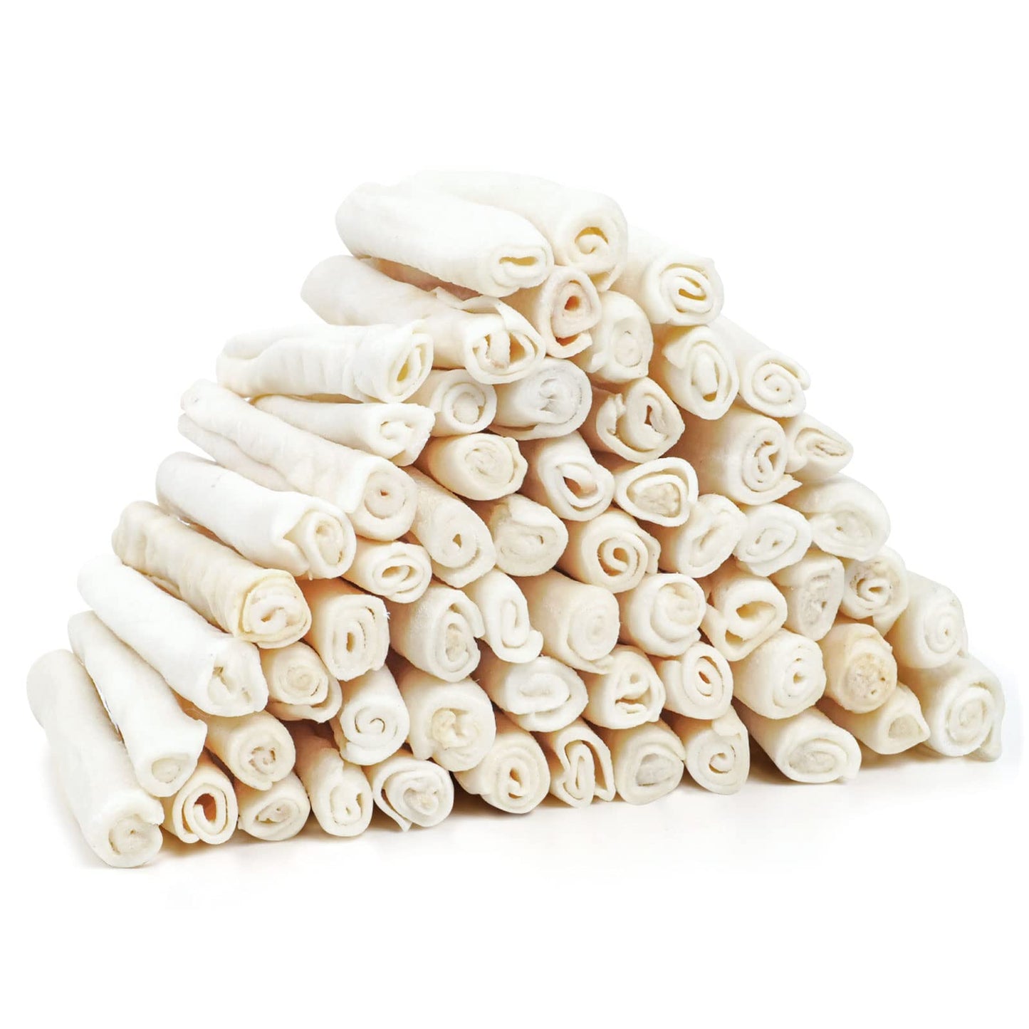 MON2SUN Dog Rawhide Rolls Twist Sticks Chew Treats Natural Flavor 6.5 Inch 40 Count for Puppy and Small Dogs