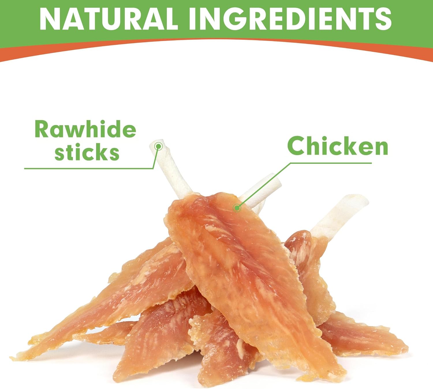 MON2SUN Dog Rawhide Twist 4-4.5 Inch Chicken Wrapped Rawhide Sticks for Puppy and Small Dogs, Promotes Dental Health Treats (18.34 Ounce -Pack of 1)