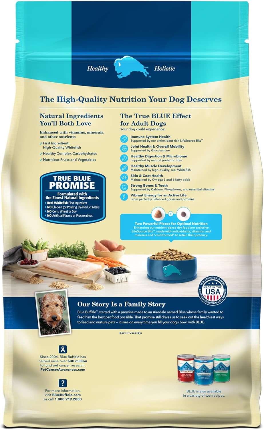 Blue Buffalo Life Protection Formula Adult Dry Dog Food, Helps Build and Maintain Strong Muscles, Made with Natural Ingredients, Fish & Brown Rice Recipe, 15-lb Bag