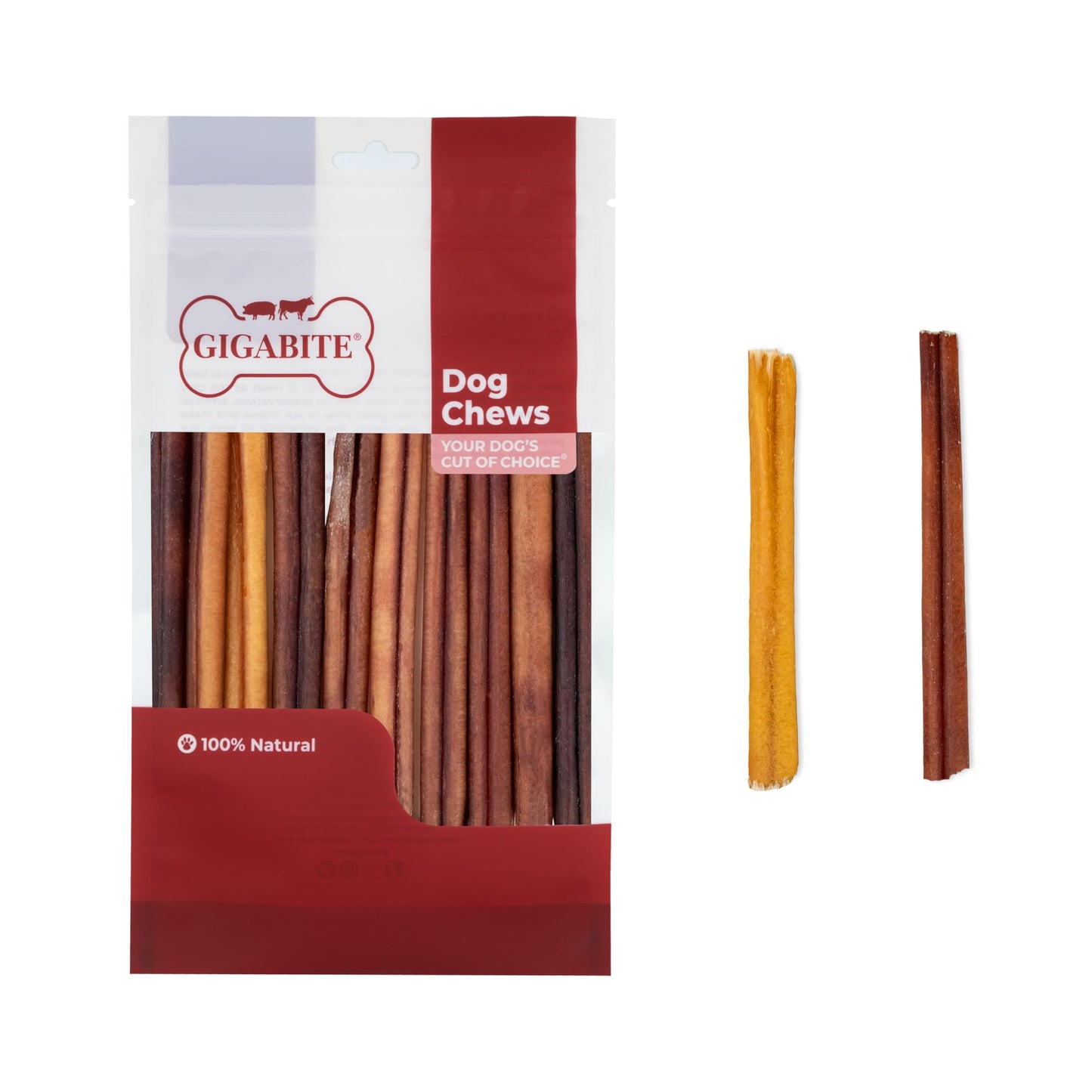 Best Pet Supplies GigaBite 12 Inch Bully Sticks (6 Pack) - All Natural, Free Range Beef Pizzle Dog Treat