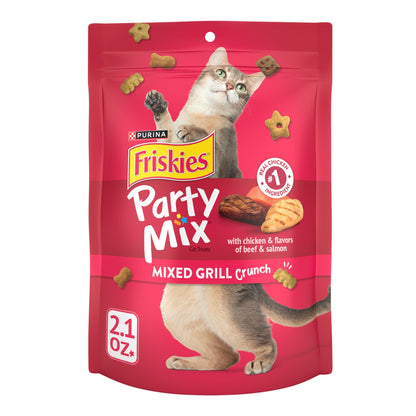 Purina Friskies Cat Treats, Party Mix Gravy-licious Crunch Turkey and Gravy Flavors - (Pack of 10) 2.1 oz. Pouches