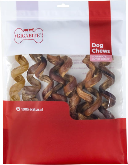 Best Pet Supplies GigaBite 6 Inch Spiral Bully Sticks (10 Pack) Beef Pizzle Dog Treat