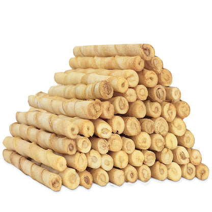 MON2SUN Dog Rawhide Twist Sticks Natural 5 Inch Thin Sticks Rawhide Chews Treats for Puppy and Small Dogs 60 Count, 12.7oz