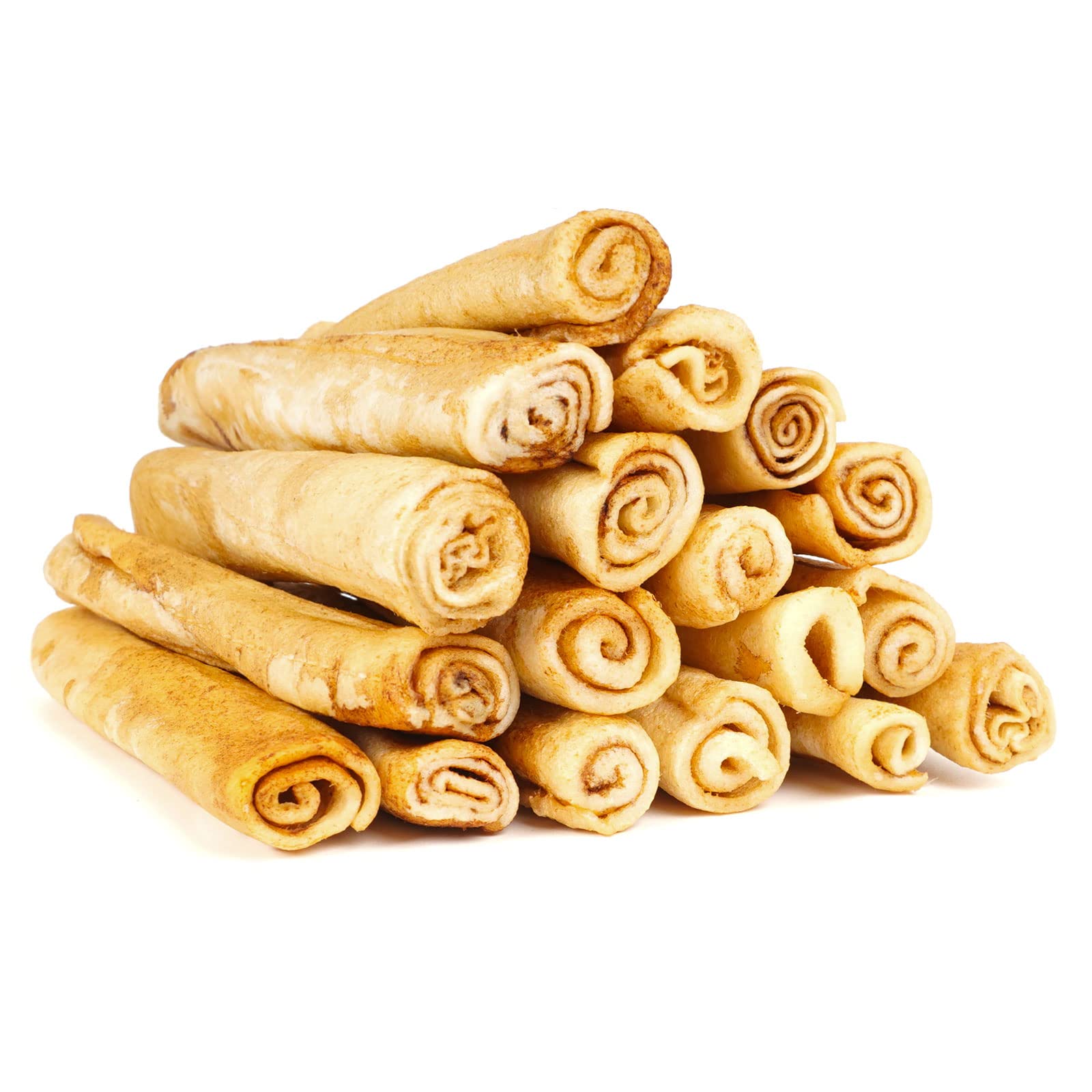 MON2SUN Dog Rawhide Rolls Twist Sticks Chew Treats Natural Flavor 6.5 Inch 40 Count for Puppy and Small Dogs