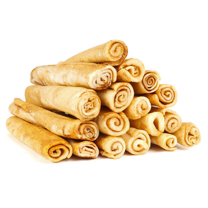 MON2SUN Dog Rawhide Rolls Twist Sticks Chew Treats Natural Flavor 6.5 Inch 40 Count for Puppy and Small Dogs