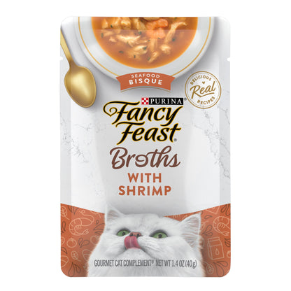 Purina Fancy Feast Lickable Wet Cat Food Broth Topper, Classic With Chicken and Vegetables - (Pack of 16) 1.4 oz. Pouches