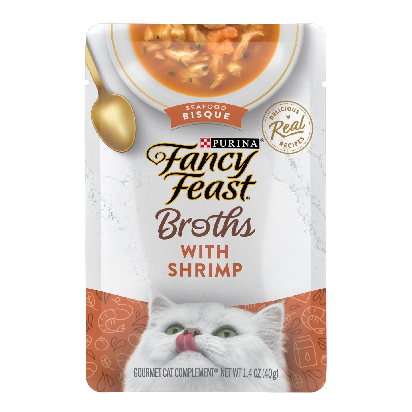 Purina Fancy Feast Limited Ingredient Wet Cat Food Complement, Broths With Tuna, Shrimp & Whitefish - (Pack of 16) 1.4 oz. Pouches