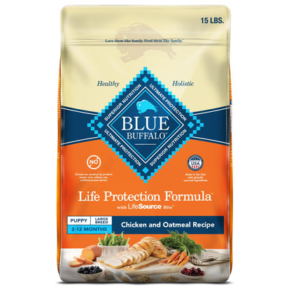 Blue Buffalo Life Protection Formula Large Breed Puppy Dry Dog Food with DHA, Vital Nutrients & Antioxidants, Made with Natural Ingredients, Chicken & Brown Rice Recipe, 30-lb. Bag