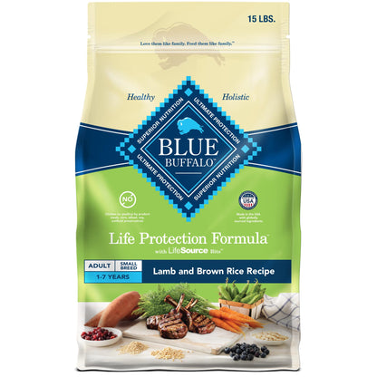 Blue Buffalo Life Protection Formula Adult Small Breed Dry Dog Food, Supports High Energy Needs, Made with Natural Ingredients, Chicken & Brown Rice Recipe, 15-lb Bag