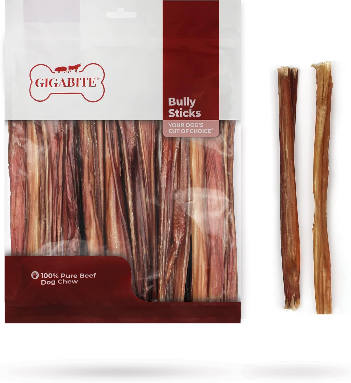 GigaBite 6 Inch Odor-Free All Natural Bully Sticks by Best Pet Supplies - (1.5 Pound)