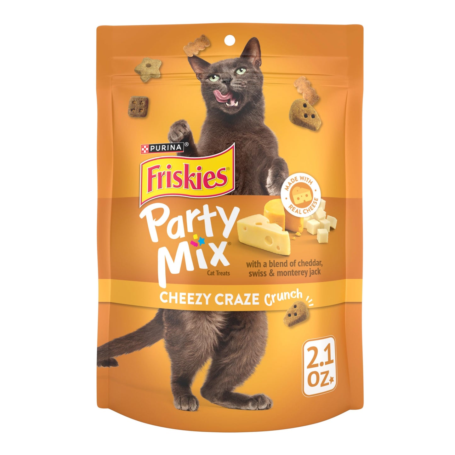 Purina Friskies Cat Treats, Party Mix Gravy-licious Crunch Turkey and Gravy Flavors - (Pack of 10) 2.1 oz. Pouches