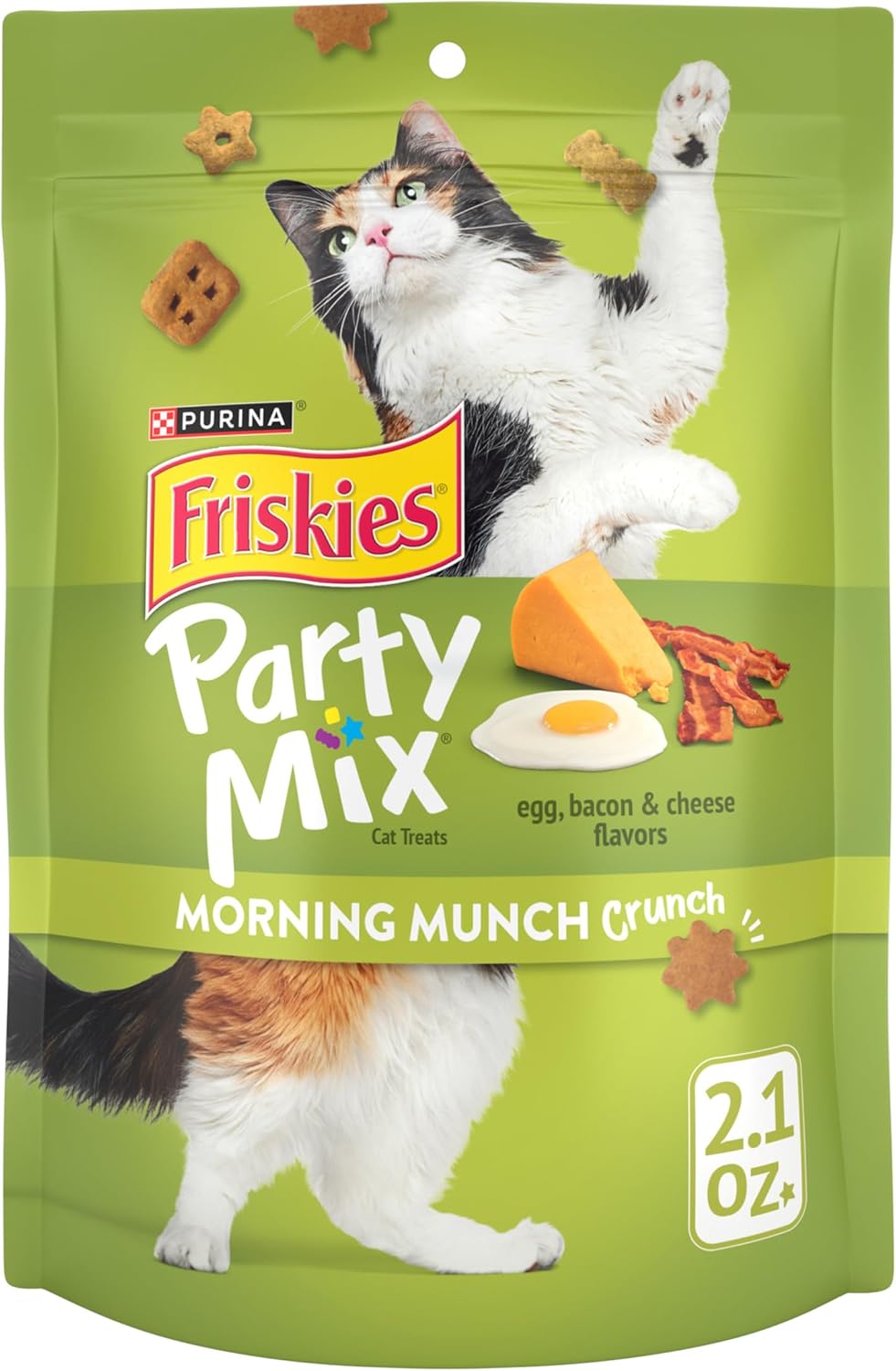 Purina Friskies Party Mix Morning Munch Crunch Cat Treats - (Pack of 10) 2.1 oz. Pouches