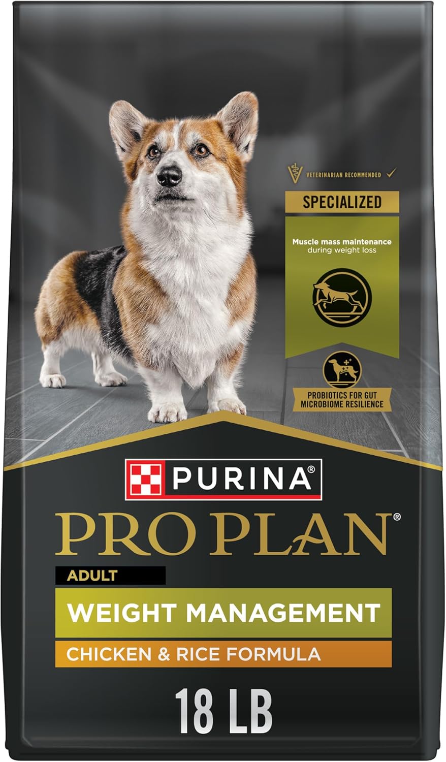 Purina Pro Plan Weight Management Dry Dog Food Chicken and Rice Formula - 18 lb. Bag