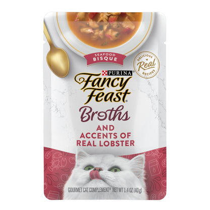 Purina Fancy Feast Lickable Wet Cat Food Broth Topper, Classic With Chicken and Vegetables - (Pack of 16) 1.4 oz. Pouches