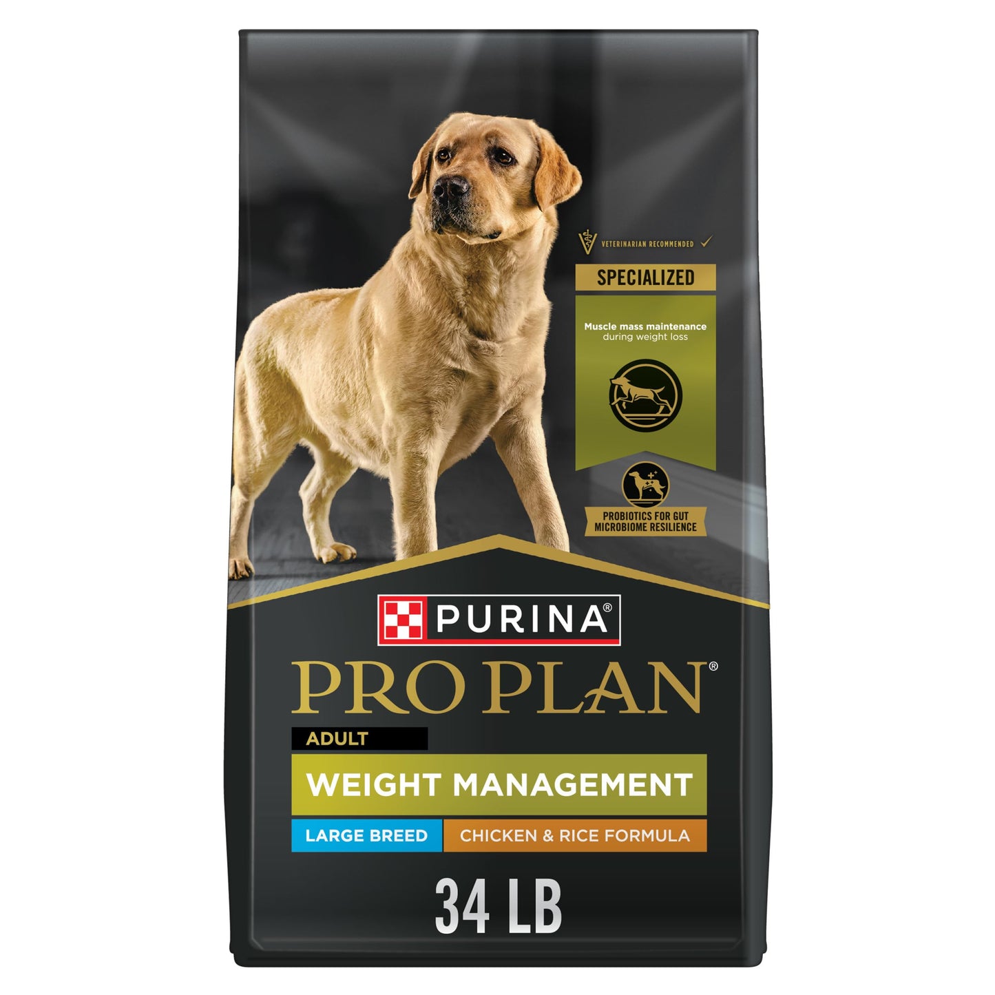 Purina Pro Plan Weight Management Dry Dog Food, Shredded Blend Chicken and Rice Formula - 18 lb. Bag