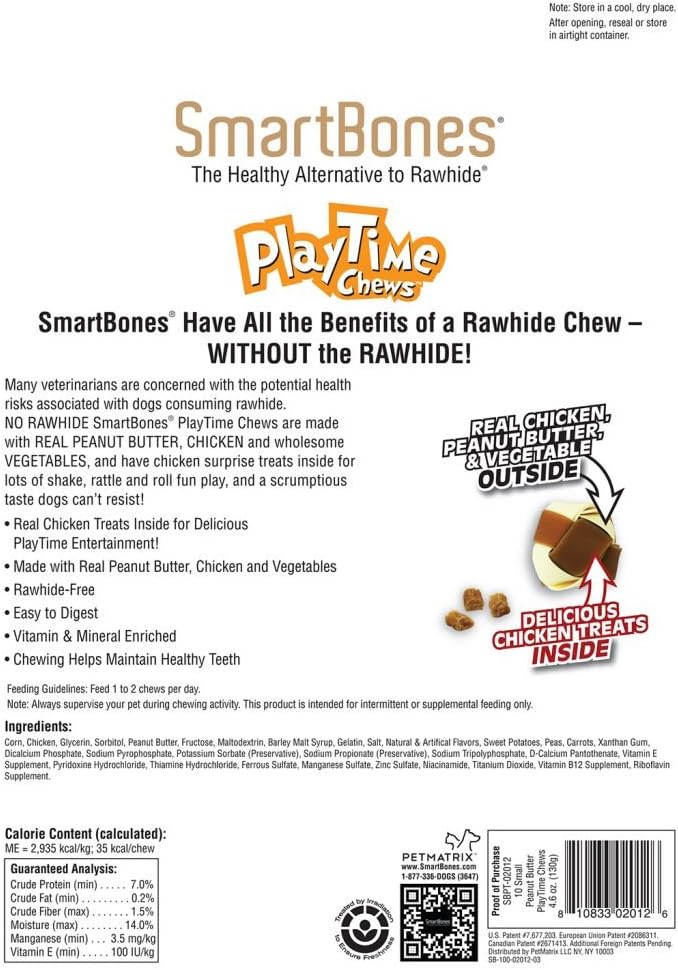 SmartBones DoubleTime Rolls and Playtime Chews, Treat Your Dog to a Rawahide-Free Chew Made with Real Meat and Vegetables