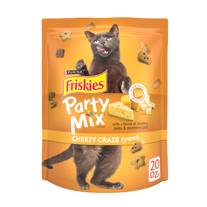 Purina Friskies Made in USA Facilities, Natural Cat Treats, Party Mix Natural Yums Catnip Flavor - 30 oz. Canister