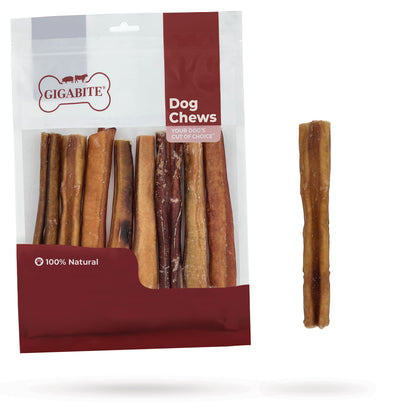 Best Pet Supplies GigaBite 12 Inch Bully Sticks (6 Pack) - All Natural, Free Range Beef Pizzle Dog Treat