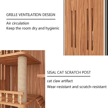 Cat Villa Closed cat cage Against The Wall, Multi-Layer, Circulation and Ventilation Cat House (Color : 02)