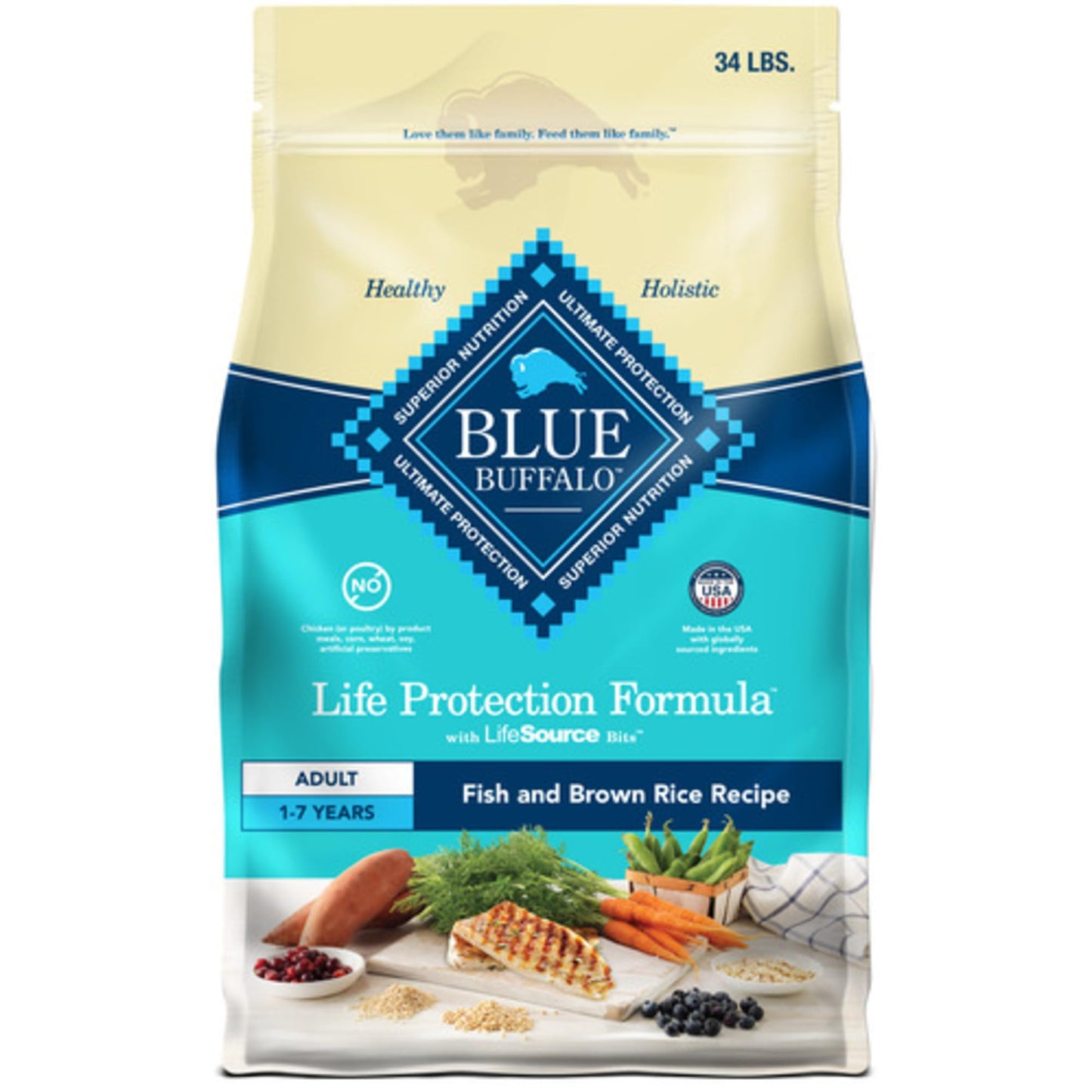 Blue Buffalo Life Protection Formula Healthy Weight Adult Dry Dog Food, Supports an Ideal Weight, Made with Natural Ingredients, Chicken & Brown Rice Recipe, 30-lb Bag