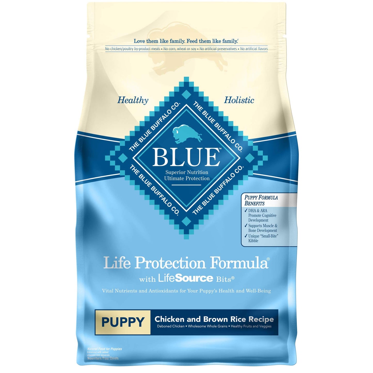 Blue Buffalo Life Protection Formula Puppy Dry Dog Food, Chicken & Brown Rice, 30 lbs