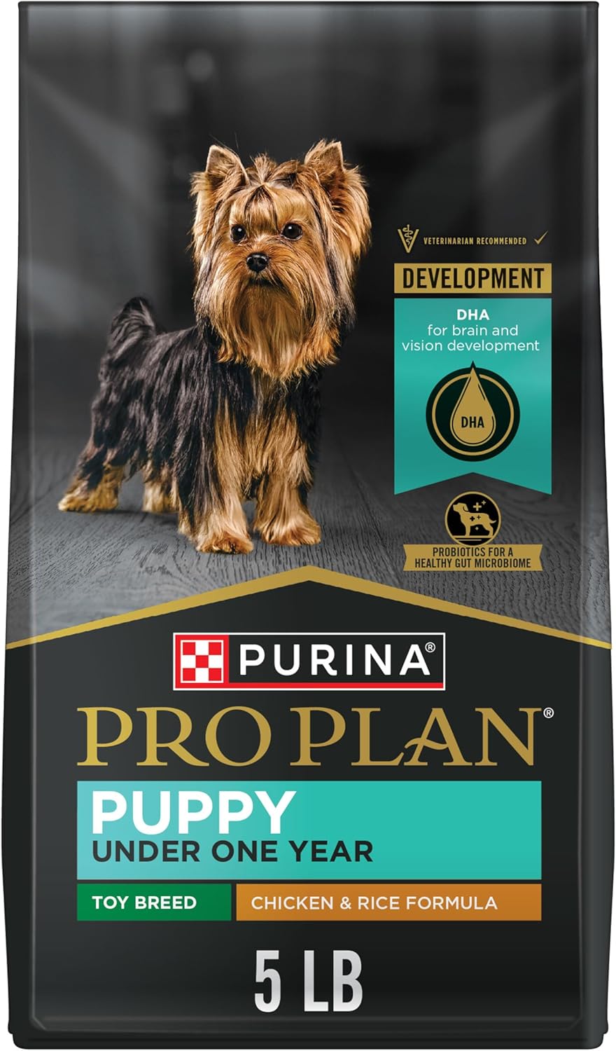 Purina Pro Plan High Protein Toy Breed Puppy Food DHA Chicken and Rice Formula - 5 lb. Bag